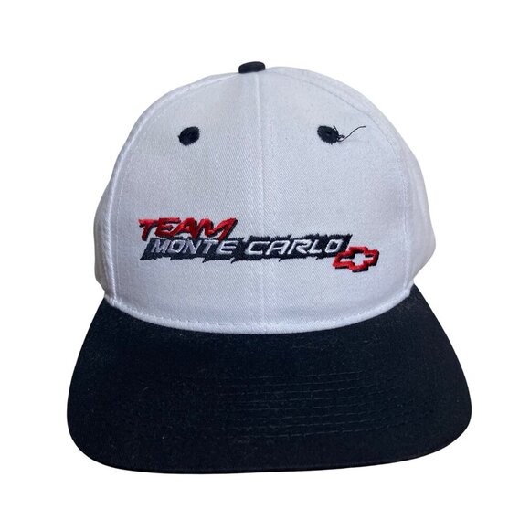 Team Monte Carlo Chevrolet Adjustable Baseball Cap White Black NWOT - Picture 1 of 7